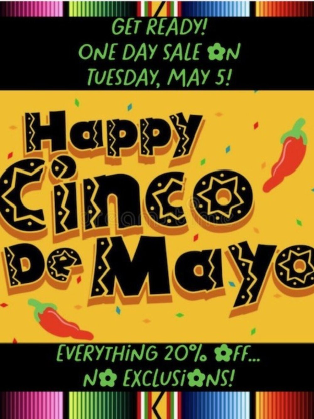 Cinco de Mayo One Day Sale Sign
